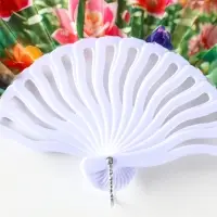 Веер пластик, текстиль "Пластилиновые цветы" МИКС 23 см Веер пластик, текстиль "Пластилиновые цветы" МИКС 23 см