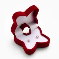 Футляр под серьги, кольцо &laquo;Бабочка&raquo;, бархатный, 5&times;5.5 см, красный