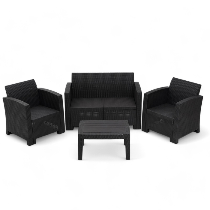 Набор садовой мебели Бора, макси, диван, 2 кресла, стол, антрацит Набор садовой мебели Бора, макси, диван, 2 кресла, стол, антрацит