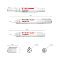 Ручка-корректор 7 мл, ErichKrause EasyMask, с металлическим наконечником, экономичный расход, на основе растворителя