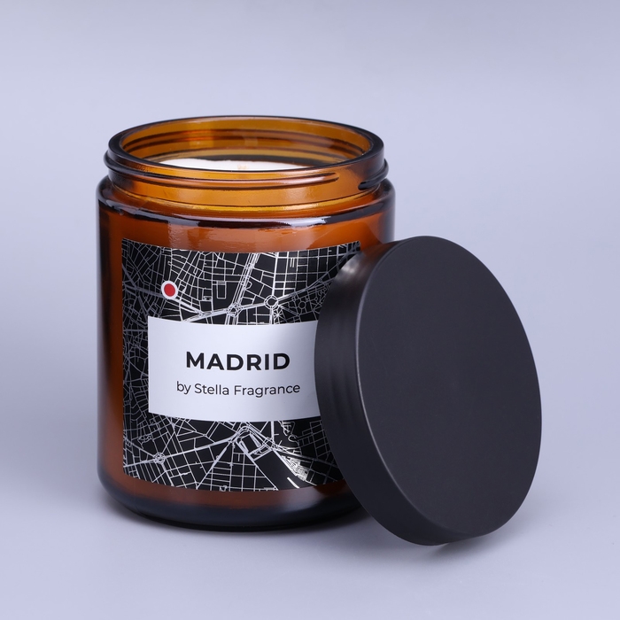 Свеча ароматическая в банке  Свеча ароматическая в банке "MADRID", кедр, мускус, 250 г