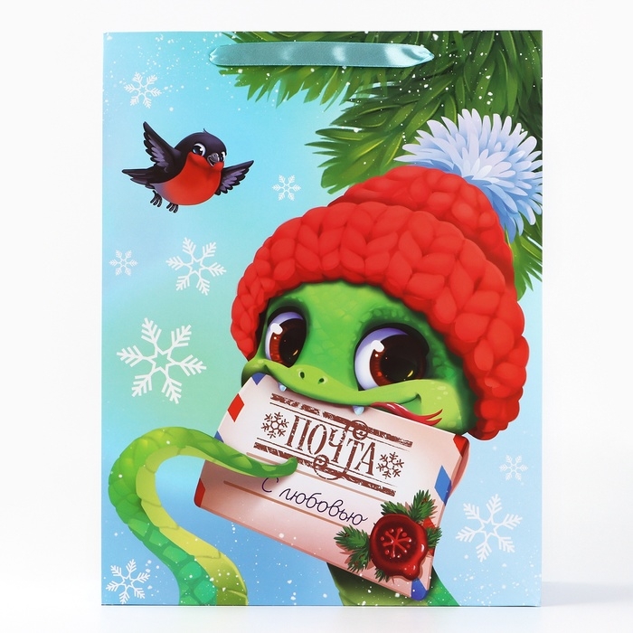 Пакет подарочный новогодний ламинированный «Змея 2025», L 31 х 40 х 11.5 см, Новый год Пакет подарочный новогодний ламинированный «Змея 2025», L 31 х 40 х 11.5 см, Новый год