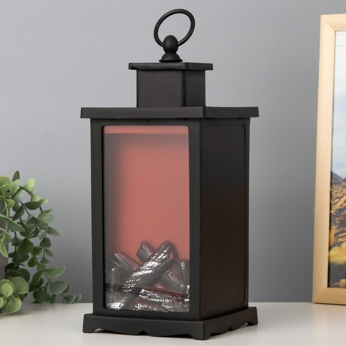 Ночник Ночник "Камин" LED чёрный 13х13х30 см RISALUX