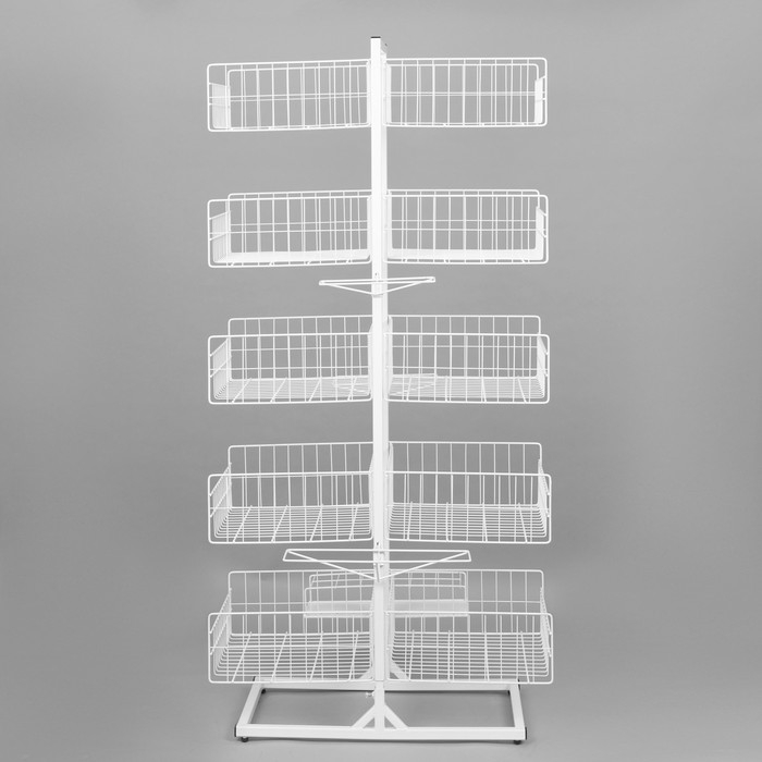Стойка универсальная «Для зонтов» 10 корзин, металл, 82,5×40×160 см, белый Стойка универсальная «Для зонтов» 10 корзин, металл, 82,5×40×160 см, белый