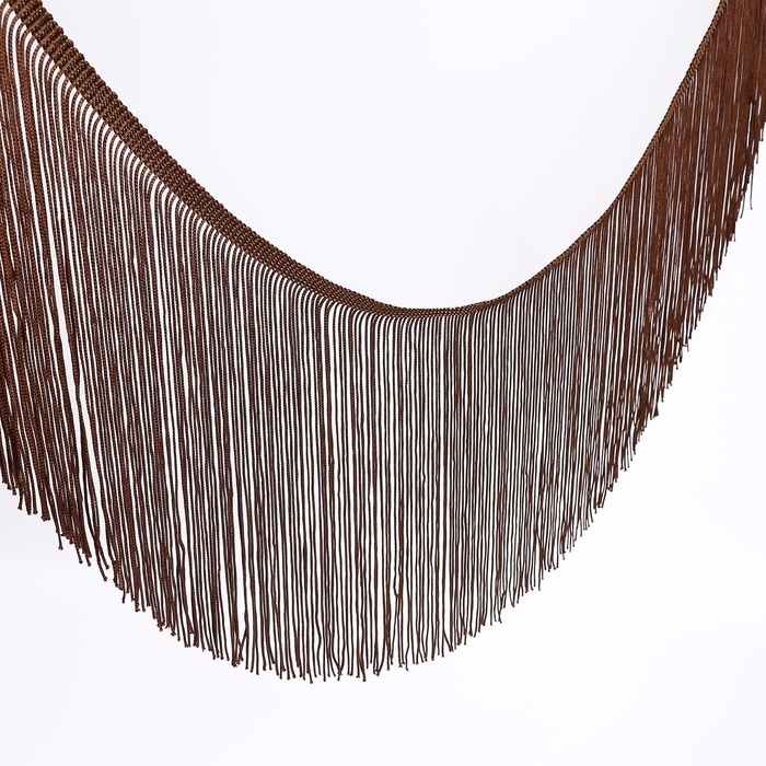 Тесьма декоративная «Бахрома», 20 см, 5 ± 0,5 м, цвет кофейный Тесьма декоративная «Бахрома», 20 см, 5 ± 0,5 м, цвет кофейный