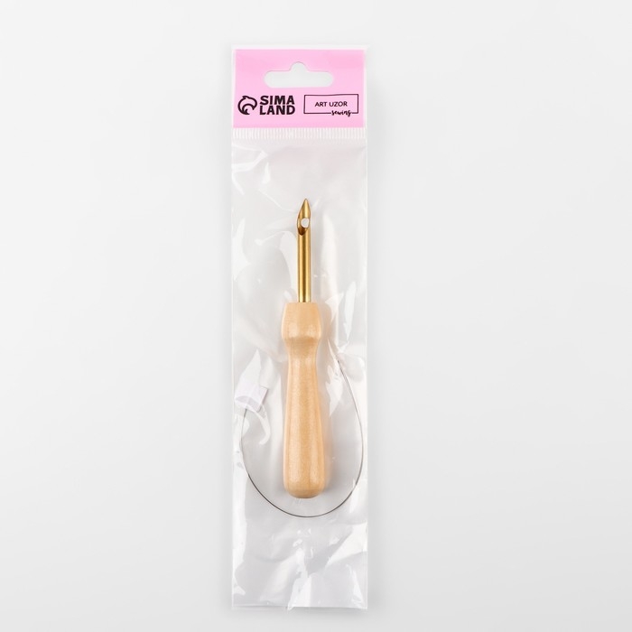 Игла для вышивания, для ковровой техники, d = 5 мм, с нитевдевателем, цвет золотой