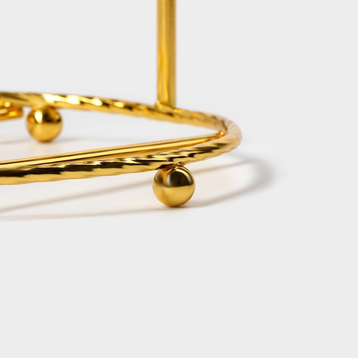 Конфетница керамическая «Gold. Птичка», 220 мл, 8×21 см, цвет белый