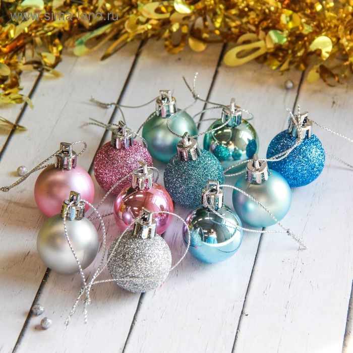 Набор шаров пластик d-2,6 см, 25 шт Набор шаров пластик d-2,6 см, 25 шт "Шарм" микс