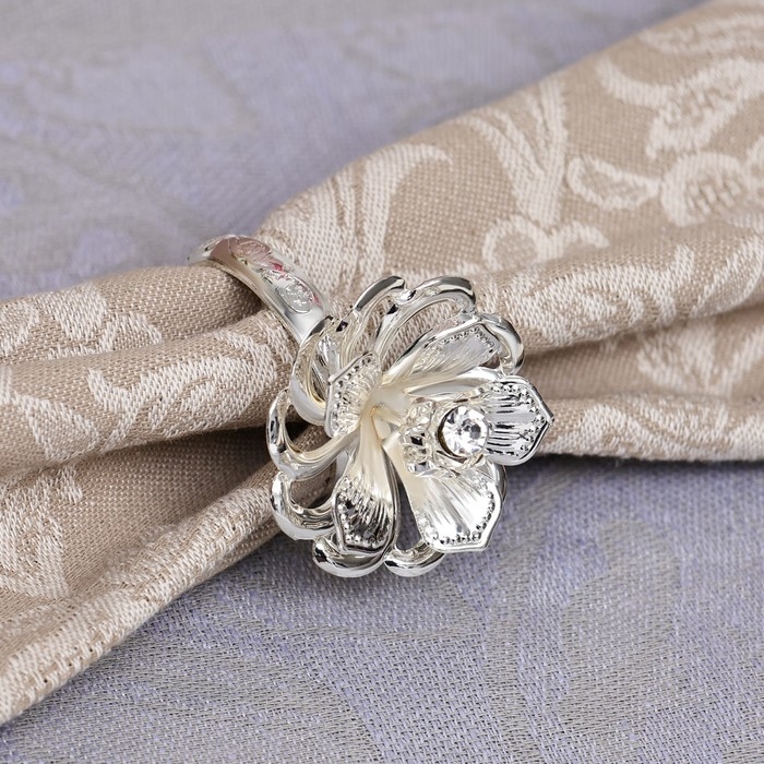 Набор колец для салфеток, 6 шт, с кристаллами