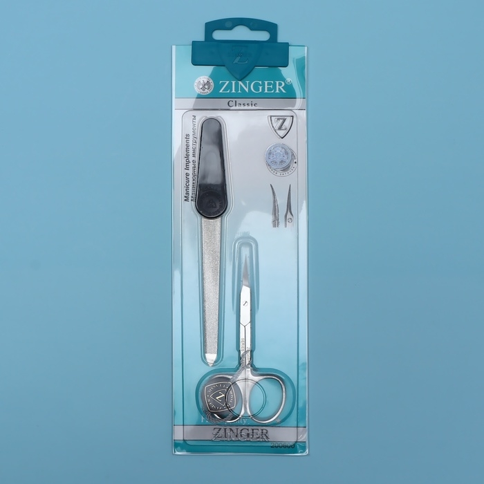 Набор маникюрный, 2 предмета, на блистере, цвет серебристый/чёрный, SIS-13 Набор маникюрный, 2 предмета, на блистере, цвет серебристый/чёрный, SIS-13