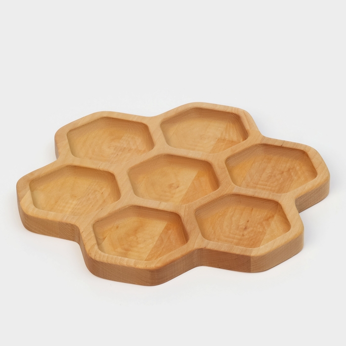 Менажница Adelica «Соты», 7 секций, d=27×1,8 см, берёза Менажница Adelica «Соты», 7 секций, d=27×1,8 см, берёза