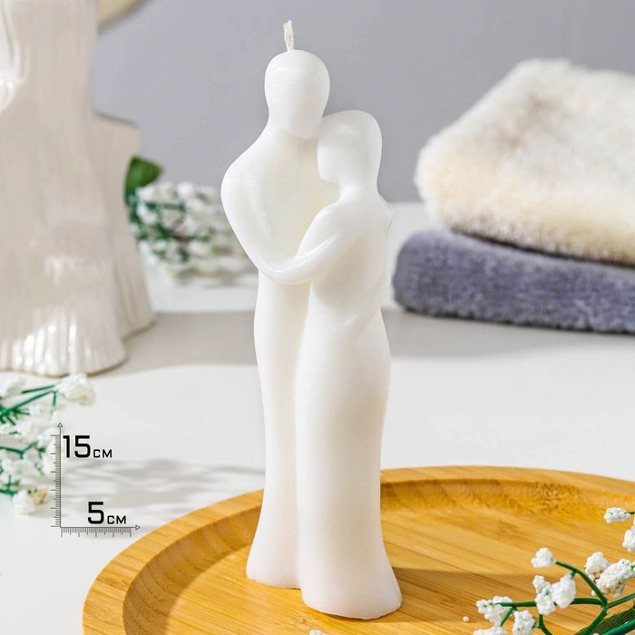 Свеча фигурная  Свеча фигурная "Влюбленная пара", 15х5 см, белый