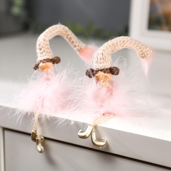 Сувенир полистоун Сувенир полистоун "Ангелочек-стесняшка в розовой пуховой юбке" МИКС 18х3,5х4 см