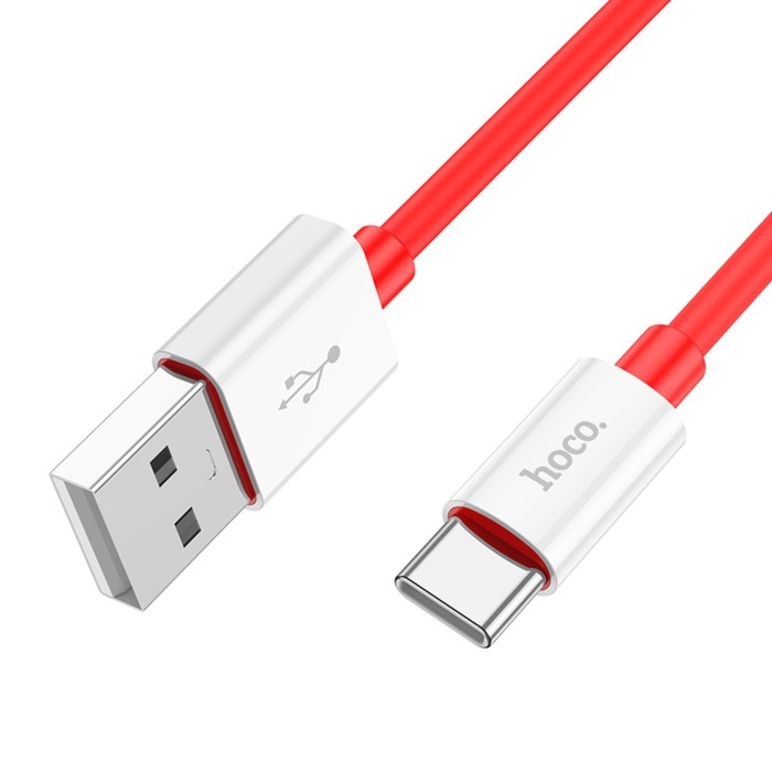 Кабель Hoco X87, Type-C - USB, 3 А, 1 м, оплётка силикон, красный Кабель Hoco X87, Type-C - USB, 3 А, 1 м, оплётка силикон, красный