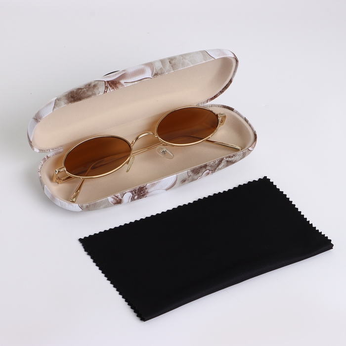 Футляр для очков на хлопушке, длина 16 см, цвет коричневый Футляр для очков на хлопушке, длина 16 см, цвет коричневый