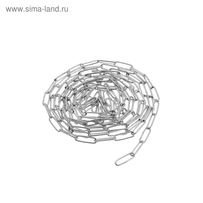 Цепь длиннозвенная ТУНДРА krep, DIN763, диаметр 2 мм, сварная, оцинкованная, 3 м Цепь длиннозвенная ТУНДРА krep, DIN763, диаметр 2 мм, сварная, оцинкованная, 3 м