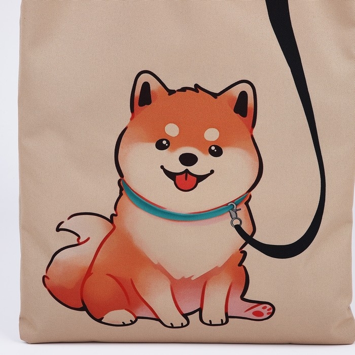 Шопер «Сиба-ину», 35х0.5х40 см, отдел без молнии, без подклада, бежевый Шопер «Сиба-ину», 35х0.5х40 см, отдел без молнии, без подклада, бежевый