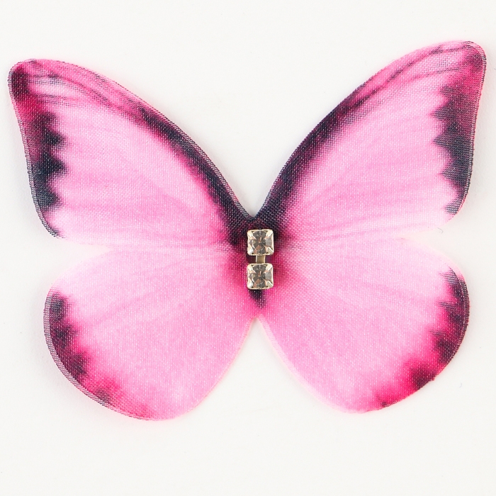 Декор для творчества «Бабочка», двухслойный, набор 12 шт., размер 1 шт. — 5 × 4 см, цвет розовый