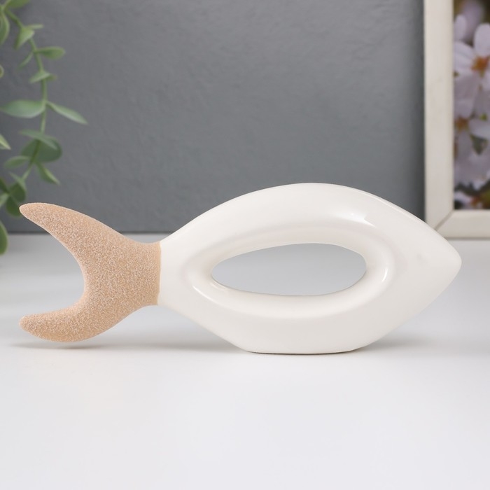 Сувенир керамика Сувенир керамика "Рыбка" песочно-белая 17х3,8х5,8 см