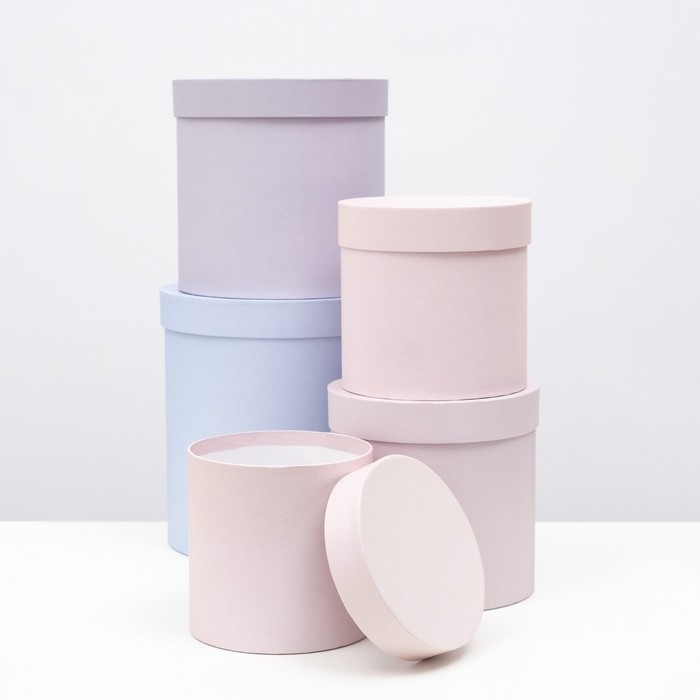 Набор круглых коробок 5 в 1  Набор круглых коробок 5 в 1 "Кварц" 23 х 23 х 25 - 15 х 15 х 15 см