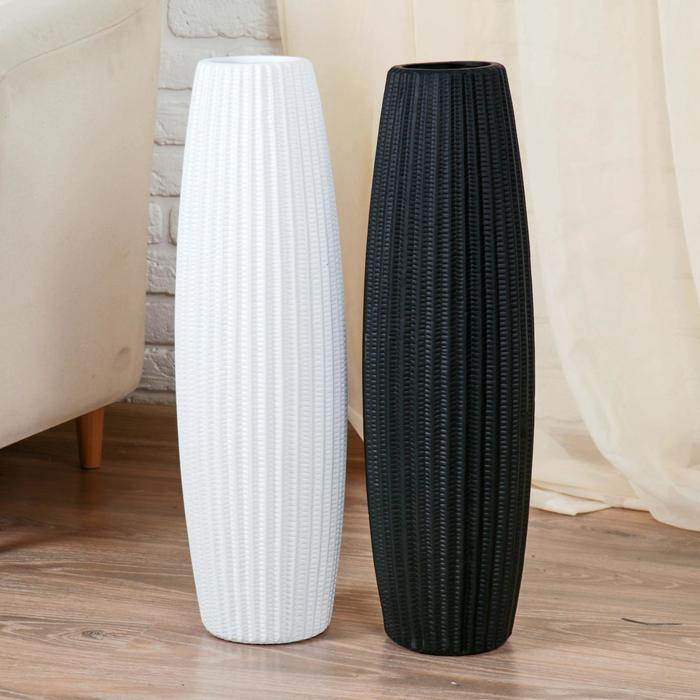 Ваза керамика напольная Ваза керамика напольная "Грени" бочонок, 60 см, микс (чёрный белый)