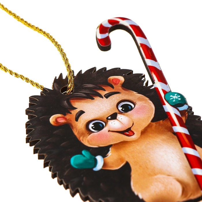 Ёлочная деревянная подвеска «Новый год! Милый ёжик» Ёлочная деревянная подвеска «Новый год! Милый ёжик»