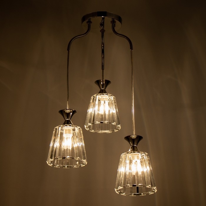 Люстра BayerLux Люстра BayerLux "Дейбен" 3хЕ27 40Вт серебро 35х35х65 см