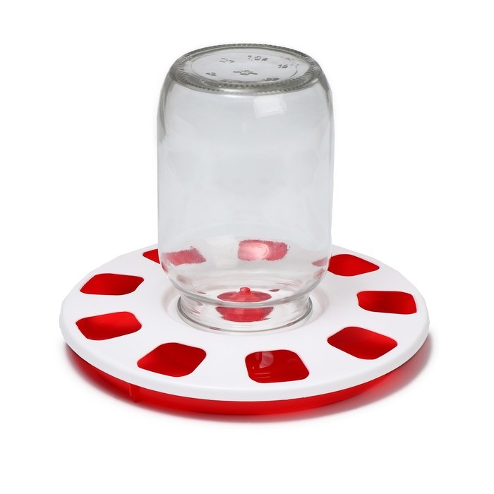 Поилка для домашней птицы, под банку и бутылку, d = 220 мм, МИКС Поилка для домашней птицы, под банку и бутылку, d = 220 мм, МИКС