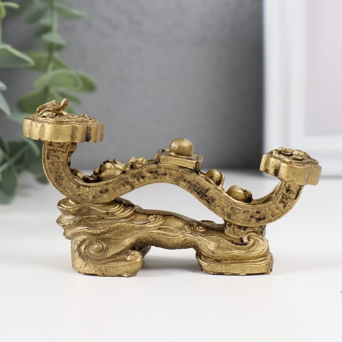 Нэцкэ полистоун под бронзу  Нэцкэ полистоун под бронзу "Жезл Жуи" 10х3,4х5,2 см