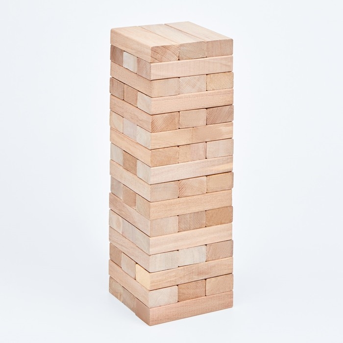 Падающая башня дженга, 20.5 х 6.3 см, 54 бруска, брусок 6.3 х 1.1 х 2.1 см Падающая башня дженга, 20.5 х 6.3 см, 54 бруска, брусок 6.3 х 1.1 х 2.1 см