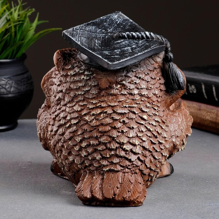 Фигура  Фигура "Сова ученая" коричневая, 18х17х19см