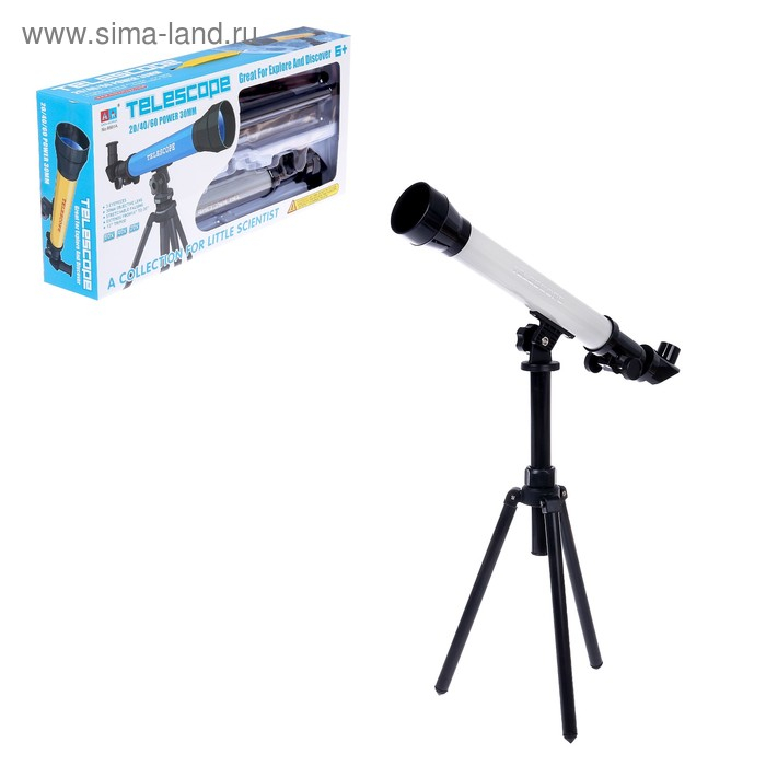 Телескоп детский «Юный астроном», 20х, 40х, 60х, с штативом, цвета МИКС Телескоп детский «Юный астроном», 20х, 40х, 60х, с штативом, цвета МИКС