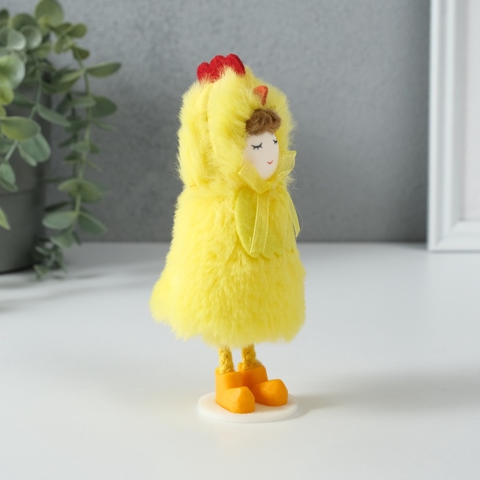 Кукла интерьерная  Кукла интерьерная "Девочка в костюме цыплёнка" 6х7х13,5 см