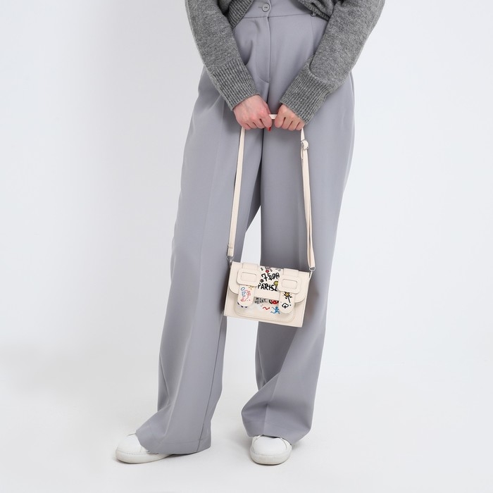 Сумка женская-мессенджер, цвет белый 18,5*13*8 см Сумка женская-мессенджер, цвет белый 18,5*13*8 см