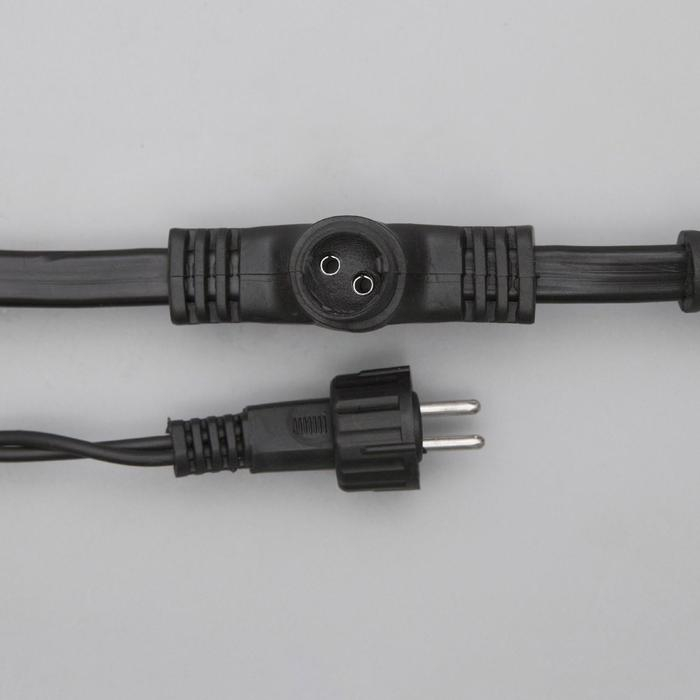 Гирлянда «Занавес» 2 × 1.5 м, IP44, УМС, тёмная нить, 360 LED, свечение синее, 220 В