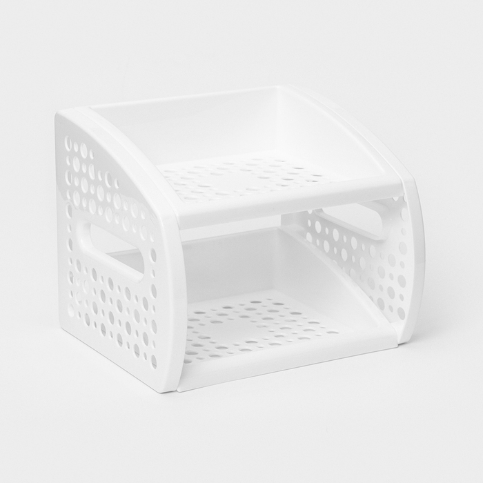 Этажерка настольная 2-х секционная, цвет белый Этажерка настольная 2-х секционная, цвет белый