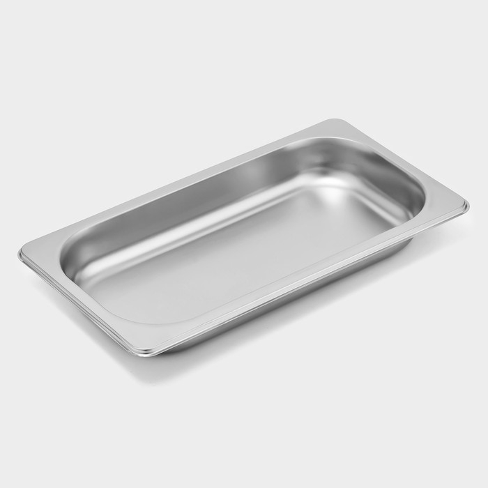 Гастроемкость 1/3 из нержавеющей стали, 40 мм, 32,7×17,6×4 см, толщина 0,8 мм Гастроемкость 1/3 из нержавеющей стали, 40 мм, 32,7×17,6×4 см, толщина 0,8 мм