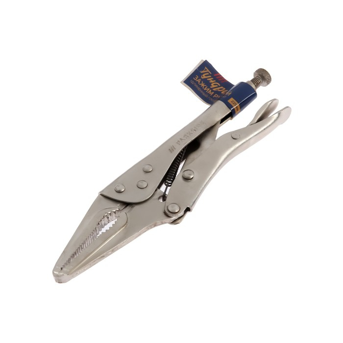 Зажим ручной ТУНДРА, удлиненный плоский захват, с фиксатором, 225 мм Зажим ручной ТУНДРА, удлиненный плоский захват, с фиксатором, 225 мм