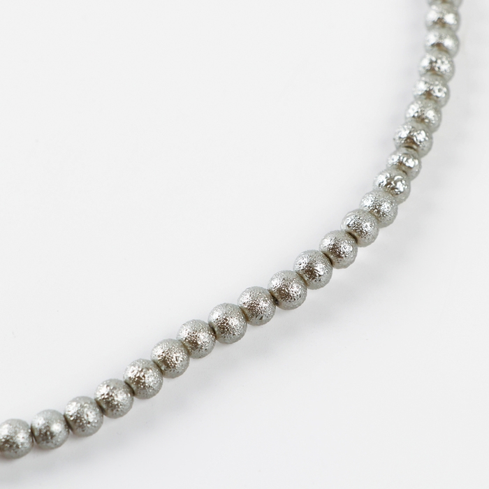 Бусины из стекла, набор 140 шт., диаметр 1 шт. — 6 мм, цвет серебряный