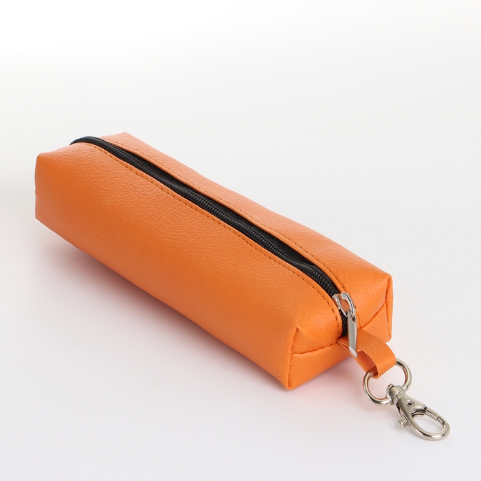 Ключница на молнии, длина 16 см, кольцо, карабин, цвет оранжевый Ключница на молнии, длина 16 см, кольцо, карабин, цвет оранжевый