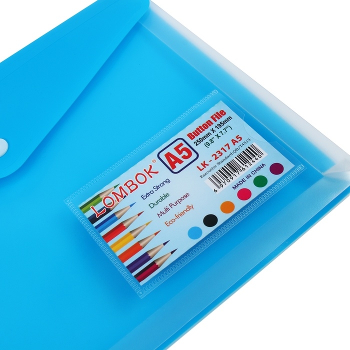 Папка-конверт на кнопке А5, 180 мкр, с расширением, карман для визиток, МИКС Папка-конверт на кнопке А5, 180 мкр, с расширением, карман для визиток, МИКС