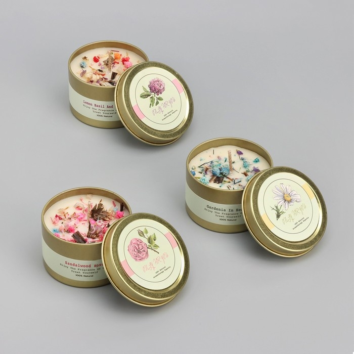 Набор свечей ароматических Набор свечей ароматических "Aromatic Candle Deluxe", английская груша и фрезия, 3 шт