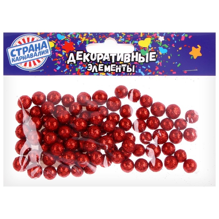 Фигурка для поделок и декора «Шар», набор 55 шт., размер 1 шт: 0,5 — 1 см, цвет красный Фигурка для поделок и декора «Шар», набор 55 шт., размер 1 шт: 0,5 — 1 см, цвет красный