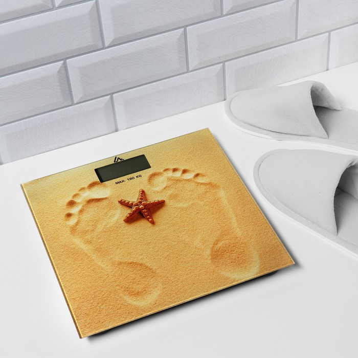 Весы напольные Luazon LVE-005  Весы напольные Luazon LVE-005 "Песок", электронные, до 180 кг, 2хAАА (не в комплекте)