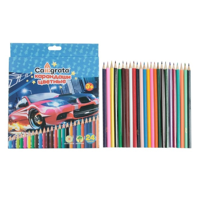 Карандаши 24 цвета Карандаши 24 цвета "Машинка"