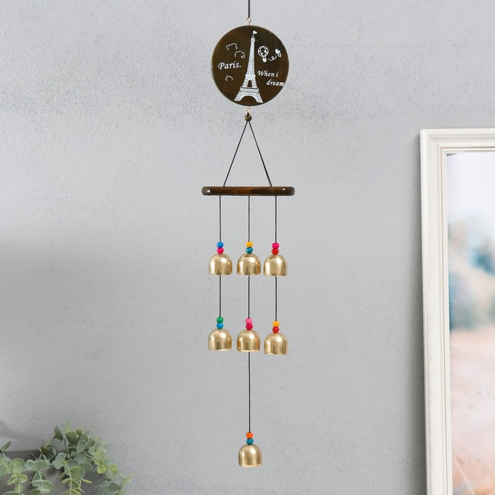 Музыка ветра металл Музыка ветра металл "Эйфелева башня" 7 колокольчиков 60 см