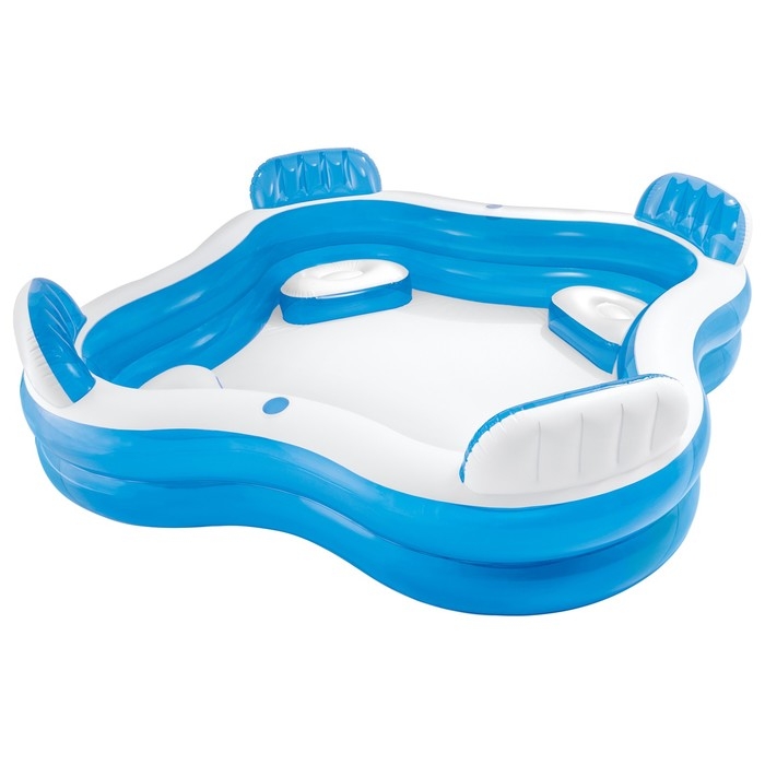 Бассейн надувной «Семейный», с 4 сиденьями, 229 х 229 х 66 см, от 3 лет, 56475NP INTEX Бассейн надувной «Семейный», с 4 сиденьями, 229 х 229 х 66 см, от 3 лет, 56475NP INTEX