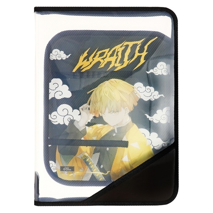 Папка для труда А4, 325 х 230 х 25 мм, молния вокруг, откидная планка, пластиковая, ПТР-1, Calligrata  Папка для труда А4, 325 х 230 х 25 мм, молния вокруг, откидная планка, пластиковая, ПТР-1, Calligrata "Аниме клинок"