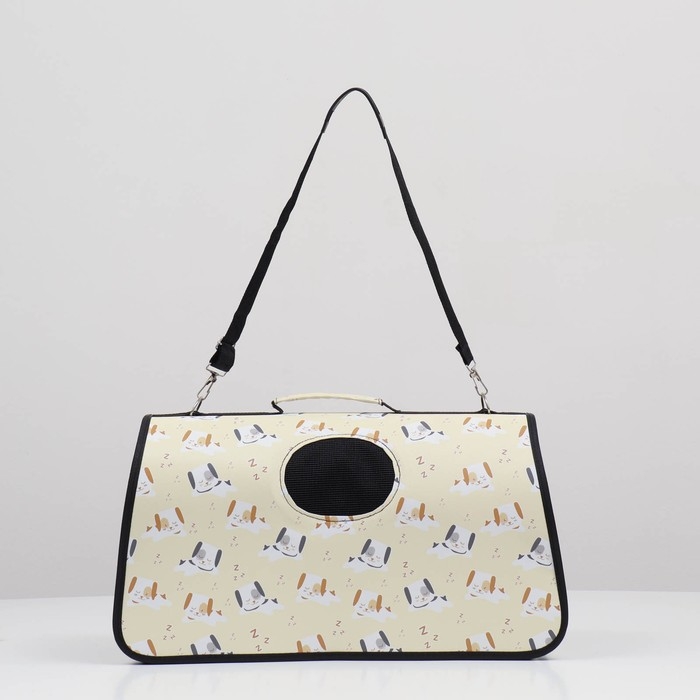 Сумка - переноска животных Сумка - переноска животных "Щенки", бежевая, размер L, 52 х 28 х 28 см