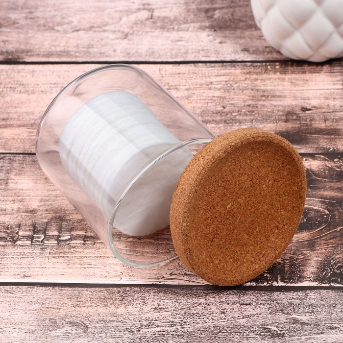 Набор органайзеров для ватных палочек и дисков, 17,5 &times; 10 &times; 10 см цвет прозрачный/коричневый